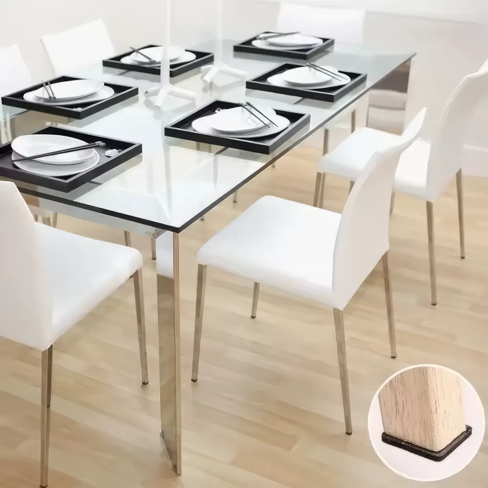 Filzgleiter selbstklebend, quadratisch, 18 Stk., grau
